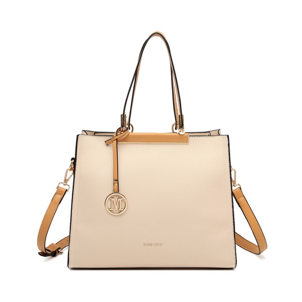 LG1907 - MISS LULU CLASSIC SIMPLE SHOULDER BAG - BEIGE LG1907 - MISS LULU CLASSIC SIMPLE SHOULDER BAG - BEIGE
