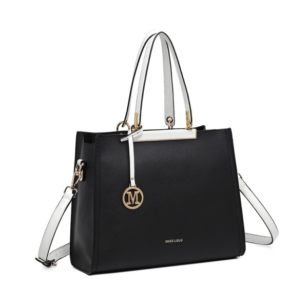 LG1907 - MISS LULU CLASSIC SIMPLE SHOULDER BAG - BLACK