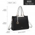 LG1907 - MISS LULU CLASSIC SIMPLE SHOULDER BAG - BLACK