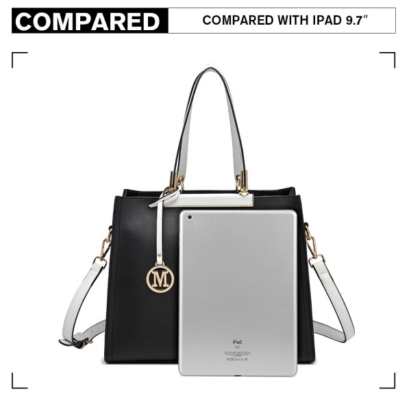LG1907 - MISS LULU CLASSIC SIMPLE SHOULDER BAG - BLACK