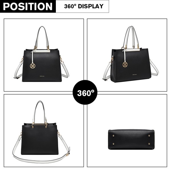 LG1907 - MISS LULU CLASSIC SIMPLE SHOULDER BAG - BLACK