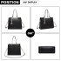 LG1907 - MISS LULU CLASSIC SIMPLE SHOULDER BAG - BLACK
