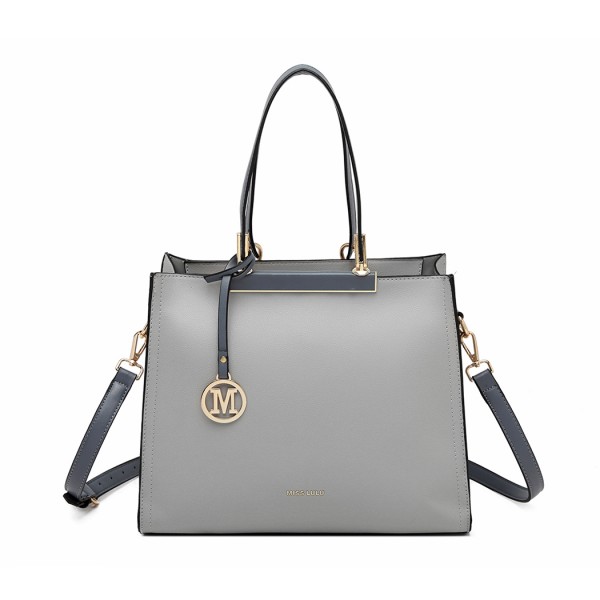 LG1907 - MISS LULU CLASSIC SIMPLE SHOULDER BAG - GREY LG1907 - MISS LULU CLASSIC SIMPLE SHOULDER BAG - GREY