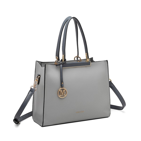 LG1907 - MISS LULU CLASSIC SIMPLE SHOULDER BAG - GREY LG1907 - MISS LULU CLASSIC SIMPLE SHOULDER BAG - GREY