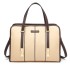 LG1949 - Miss Lulu Structured Panel Shoulder Bag - Beige LG1949 - Miss Lulu Structured Panel Shoulder Bag - Beige