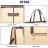 LG1949 - Miss Lulu Structured Panel Shoulder Bag - Beige LG1949 - Miss Lulu Structured Panel Shoulder Bag - Beige