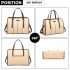 LG1949 - Miss Lulu Structured Panel Shoulder Bag - Beige LG1949 - Miss Lulu Structured Panel Shoulder Bag - Beige