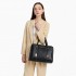 LG1949 - Miss Lulu Structured Panel Shoulder Bag - Black