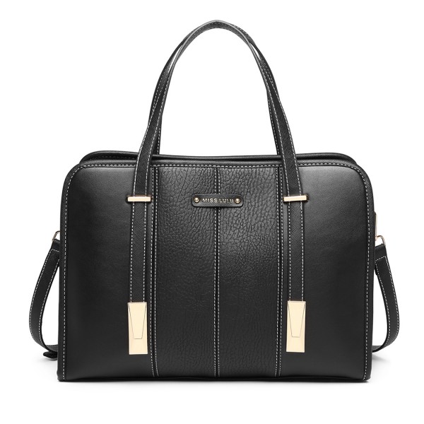 LG1949 - Miss Lulu Structured Panel Shoulder Bag - Black LG1949 - Miss Lulu Structured Panel Shoulder Bag - Black