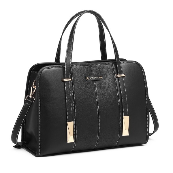 LG1949 - Miss Lulu Structured Panel Shoulder Bag - Black LG1949 - Miss Lulu Structured Panel Shoulder Bag - Black