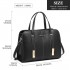 LG1949 - Miss Lulu Structured Panel Shoulder Bag - Black LG1949 - Miss Lulu Structured Panel Shoulder Bag - Black