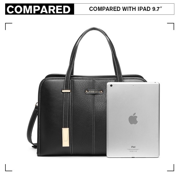 LG1949 - Miss Lulu Structured Panel Shoulder Bag - Black LG1949 - Miss Lulu Structured Panel Shoulder Bag - Black