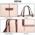 LG1949 - Miss Lulu Structured Panel Shoulder Bag - Pink LG1949 - Miss Lulu Structured Panel Shoulder Bag - Pink
