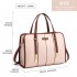LG1949 - Miss Lulu Structured Panel Shoulder Bag - Pink LG1949 - Miss Lulu Structured Panel Shoulder Bag - Pink
