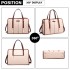 LG1949 - Miss Lulu Structured Panel Shoulder Bag - Pink LG1949 - Miss Lulu Structured Panel Shoulder Bag - Pink