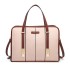 LG1949 - Miss Lulu Structured Panel Shoulder Bag - Pink LG1949 - Miss Lulu Structured Panel Shoulder Bag - Pink