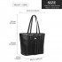 LG1961 - Miss Lulu Leather Look Tassel Tote Bag - Black LG1961 - Miss Lulu Leather Look Tassel Tote Bag - Black