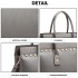 LG1974 - Panna Lulu Structured Leather Look Shoulder Bag- Grey