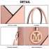 LG2013 - Miss Lulu Leather Look Geometric Ombre Handbag - Nude
