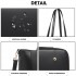 LG2047 - Miss Lulu Structured Zipped Compartment Tote Bag - Black LG2047 - Miss Lulu Structured Zipped Compartment Tote Bag - Black