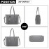 LG2047 - Miss Lulu Structured Zipped Compartment Tote Bag - Grey LG2047 - Miss Lulu Structured Zipped Compartment Tote Bag - Grey