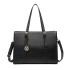 LG2056 - Miss Lulu Structured PU Leather Top Handle Tote Bag - Black LG2056 - Miss Lulu Structured PU Leather Top Handle Tote Bag - Black