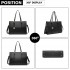 LG2056 - Miss Lulu Structured PU Leather Top Handle Tote Bag - Black LG2056 - Miss Lulu Structured PU Leather Top Handle Tote Bag - Black