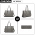 LG2056 - Miss Lulu Structured PU Leather Top Handle Tote Bag - Grey LG2056 - Miss Lulu Structured PU Leather Top Handle Tote Bag - Grey