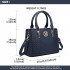 LG6865 - Miss Lulu Schultertasche in Leder-Optik mit Flechteffekt - Blau