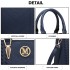 LG6865 - Miss Lulu Schultertasche in Leder-Optik mit Flechteffekt - Blau