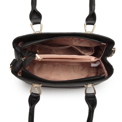 LG6865 - Miss Lulu Schultertasche in Leder-Optik mit Flechteffekt 