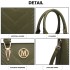 LG6865 - Miss Lulu Leather Look Weave Effect Shoulder Bag - Green