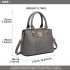 LG6865 - Miss Lulu Schultertasche in Leder-Optik mit Flechteffekt - Grau