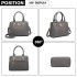 LG6865 - Miss Lulu Schultertasche in Leder-Optik mit Flechteffekt - Grau