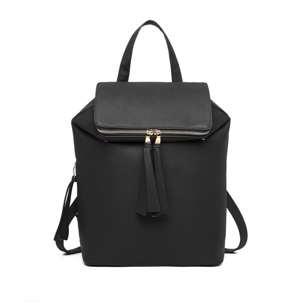 LG6903 - Miss Lulu Expandable Fashion Backpack - Black