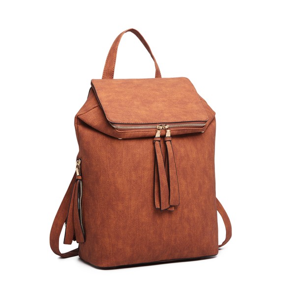 LG6903 - Miss Lulu Expandable Fashion Backpack - Brown