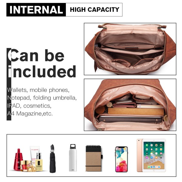 LG6903 - Miss Lulu Expandable Fashion Backpack - Brown