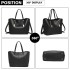 LG6914 - Miss Lulu Soft Leather Look Handbag - Black