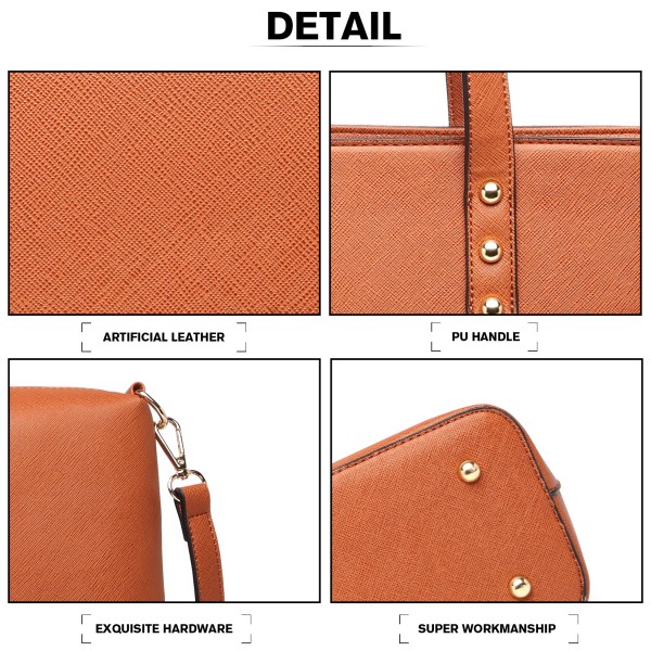 LG6931 - Miss Lulu 4-teiliges Handtaschenset - Braun LG6931 - Miss Lulu 4-teiliges Handtaschenset - Braun