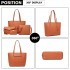 LG6931 - Miss Lulu 4-teiliges Handtaschenset - Braun LG6931 - Miss Lulu 4-teiliges Handtaschenset - Braun
