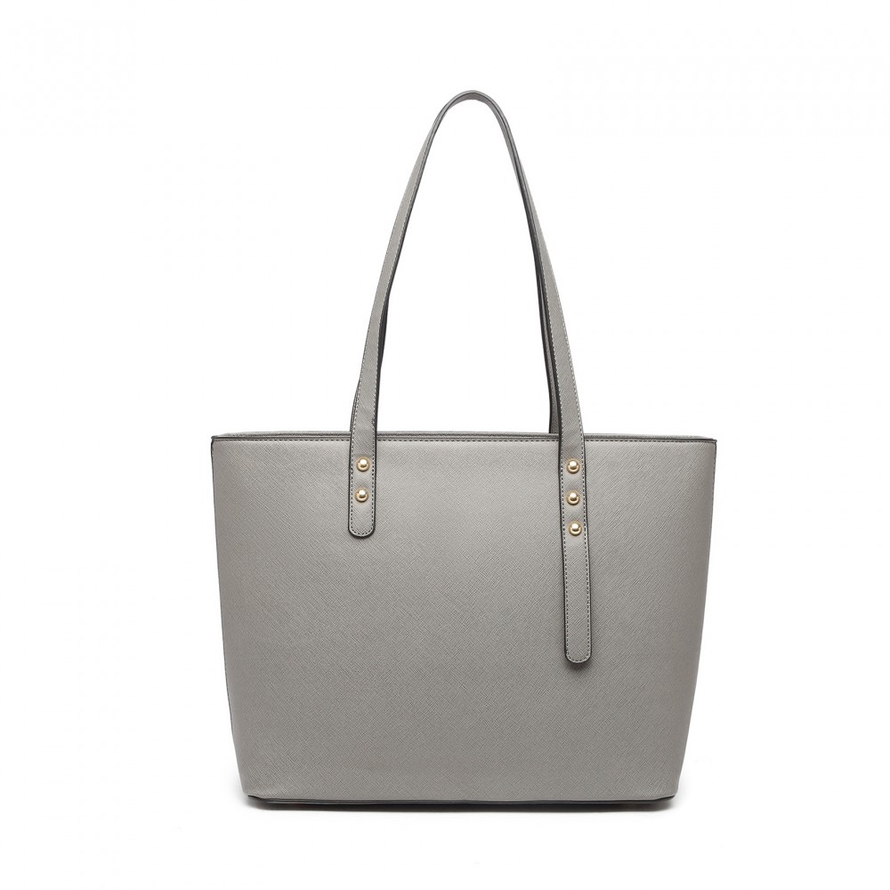 LG6931 - Miss Lulu 4 Piece Handbag Set - Grey