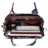 LH1633-17F - Miss Lulu Structured Matte Oilcloth Shoulder Bag Flower Print Midnight Blue