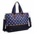 LH1655D2 - Miss Lulu Matte Oilcloth Maternity Baby Changing Bag Polka Dot Blue LH1655D2 - Miss Lulu Matte Oilcloth Maternity Baby Changing Bag Polka Dot Blue