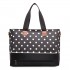 LH1655D2 - Miss Lulu Matte Oilcloth Maternity Baby Changing Bag Polka Dot Black LH1655D2 - Miss Lulu Matte Oilcloth Maternity Baby Changing Bag Polka Dot Black