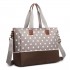 LH1655D2 - Miss Lulu Matte Oilcloth Maternity Baby Changing Bag Polka Dot Grey LH1655D2 - Miss Lulu Matte Oilcloth Maternity Baby Changing Bag Polka Dot Grey