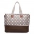 LH1655D2 - Miss Lulu Matte Oilcloth Maternity Baby Changing Bag Polka Dot Grey LH1655D2 - Miss Lulu Matte Oilcloth Maternity Baby Changing Bag Polka Dot Grey