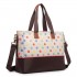 LH1655D2 - Miss Lulu Matte Oilcloth Maternity Baby Changing Bag Polka Dot Khaki LH1655D2 - Miss Lulu Matte Oilcloth Maternity Baby Changing Bag Polka Dot Khaki