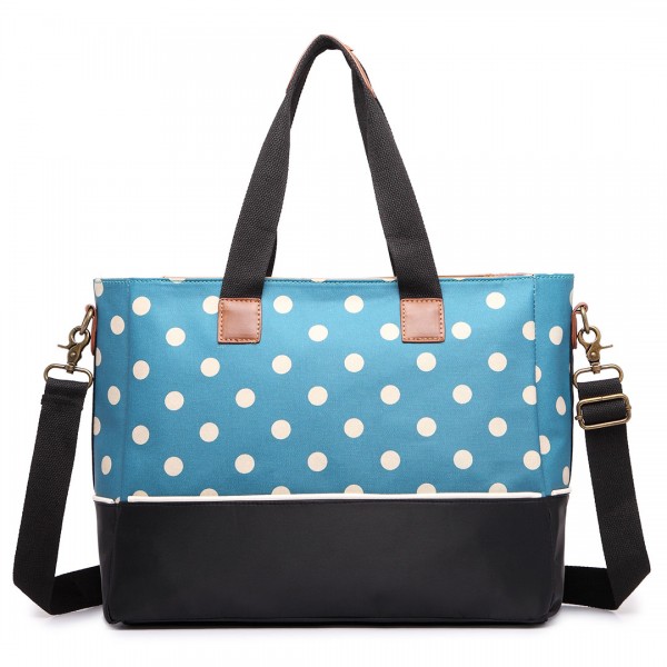 LH1655D2 - Miss Lulu Matte Oilcloth Maternity Baby Changing Bag Polka ...