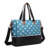 LH1655D2 - Miss Lulu Matte Oilcloth Maternity Baby Changing Bag Polka Dot Teal LH1655D2 - Miss Lulu Matte Oilcloth Maternity Baby Changing Bag Polka Dot Teal