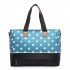 LH1655D2 - Miss Lulu Matte Oilcloth Maternity Baby Changing Bag Polka Dot Teal LH1655D2 - Miss Lulu Matte Oilcloth Maternity Baby Changing Bag Polka Dot Teal